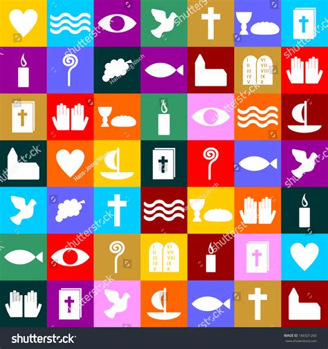 Colorful Christian Symbols Stock Vector (Royalty Free) 186501260 ...