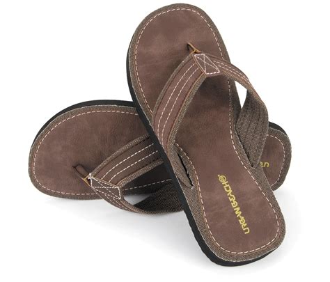 MENS BOYS URBAN BEACH SANDALS FAUX SUEDE CANVAS FLIP FLOPS HOLIDAY SIZE ...