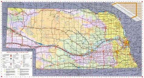 Laminated Map Large Detailed Nebraska State Highways System Map With ...