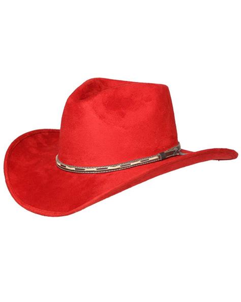 Sombrero Vaquero Rojo Copa Alta Gamuza 44252