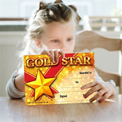 30 Certificates Gold Star Award certificate for nursery school teachers ...