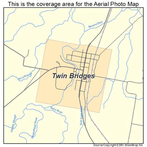 Aerial Photography Map of Twin Bridges, MT Montana