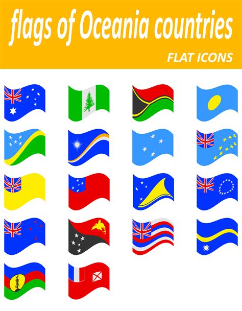 Oceania Flags With Names