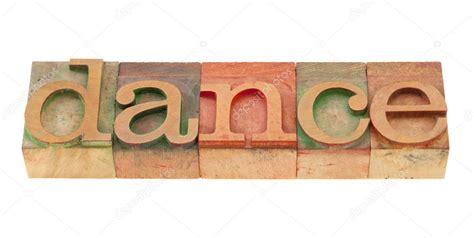 Dance word in letterpress type — Stock Photo © PixelsAway #5289689