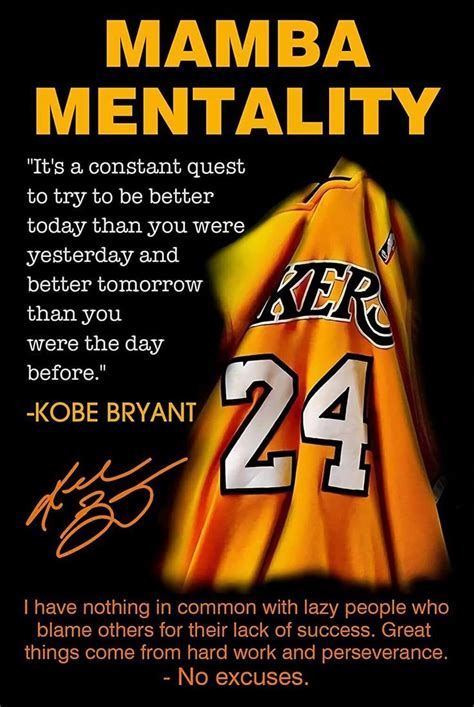 #Ad - Kobe Bryant Inspirational Quotes Poster Black Mamba Mentality ...