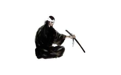 Vagabond Anime Sword Musashi Minimalism White Background Warrior Manga ...