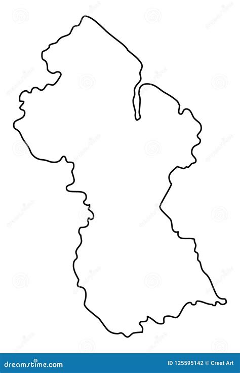 Guyana Outline Map Vector Illustration Stock Vector - Illustration of ...