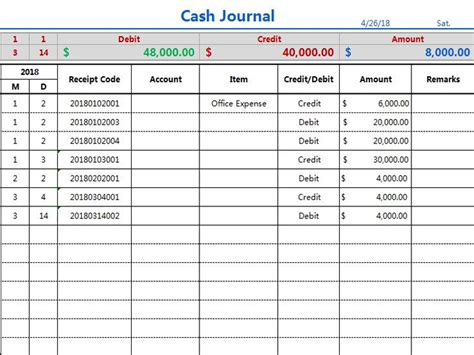 EXCEL of Cash Journal.xlsx | WPS Free Templates