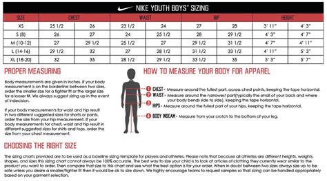 Nike Youth Size Chart | amulette