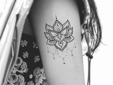 Mandala Lotus Temporary Tattoo / flower tattoo / floral tattoo / yoga ...