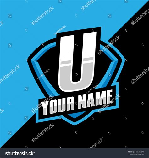 Letter U Gaming Logo Design Template Stock Vector (Royalty Free) 1488787874