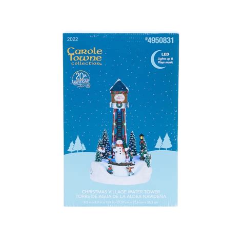 Carole Towne Christmas Village Water Tower Lighted Musical Village ...