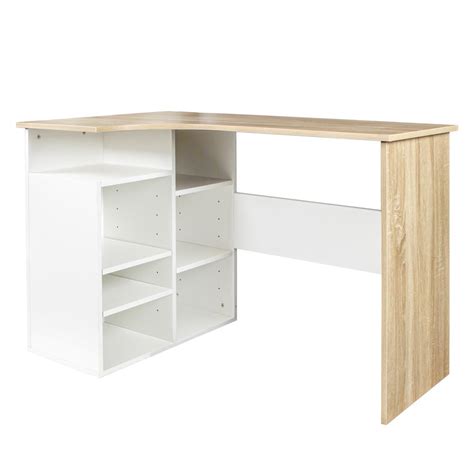 Light Wood & White L Shaped Office Desk 836-438WT | Shop Today. Get it ...