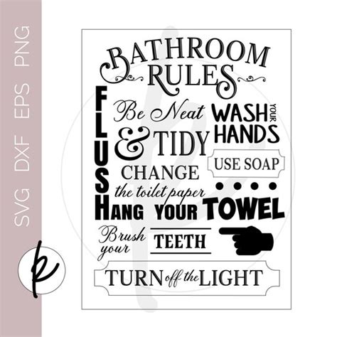 Vintage Bathroom Signs Bathroom Rules Sign Bathroom Wall | Etsy