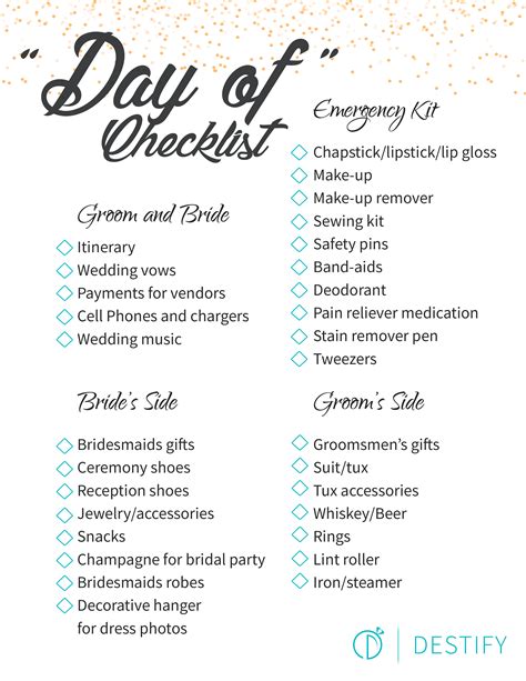 Wedding Day Checklist Pdf: A Stress-Free Way To Organize Your Big Day ...