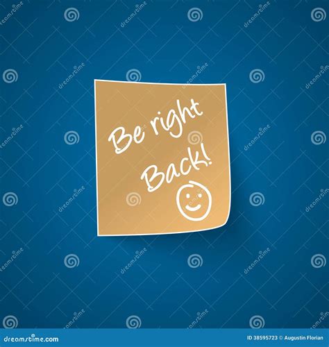 Be Right Back Sign Stock Photos - Image: 38595723