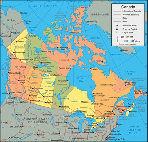 Physical Features Map Of Canada | secretmuseum