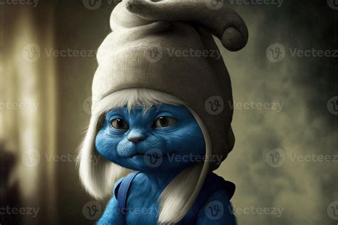 Cat as smurfette charachter illustration 23968914 Stock Photo at Vecteezy