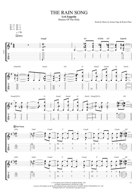 The Rain Song by Led Zeppelin - Full Score Guitar Pro Tab | mySongBook.com