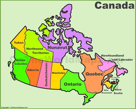 Canada Map With States And Capitals - Map