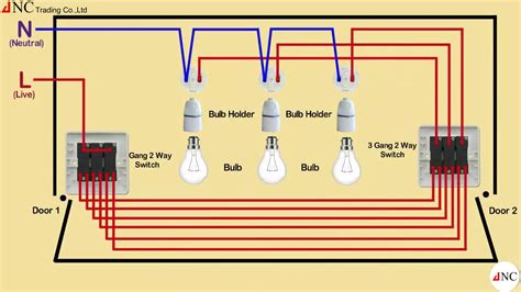 3 Gang 2 Way Switch Connection How to Wire Three Gang Two Way Switch ...