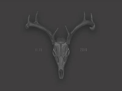 buck skull illustration by Jordan Blahnik on Dribbble