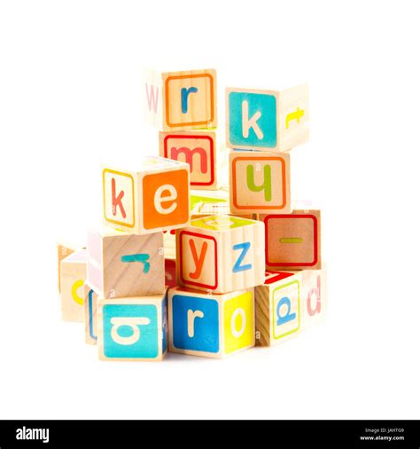 wooden toy cubes with letters. Wooden alphabet blocks Stock Photo - Alamy