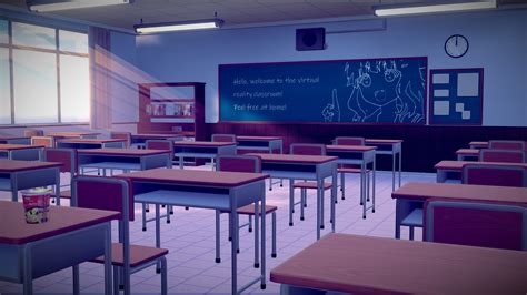 Anime Classroom - 3D model by fangzhangmnm [3f49271] - Sketchfab