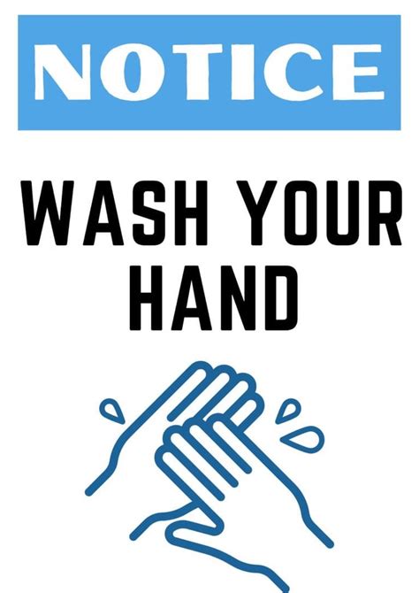 Best 15+ Free Hand Washing Signs & Poster Printable- A4 & Landscape ...