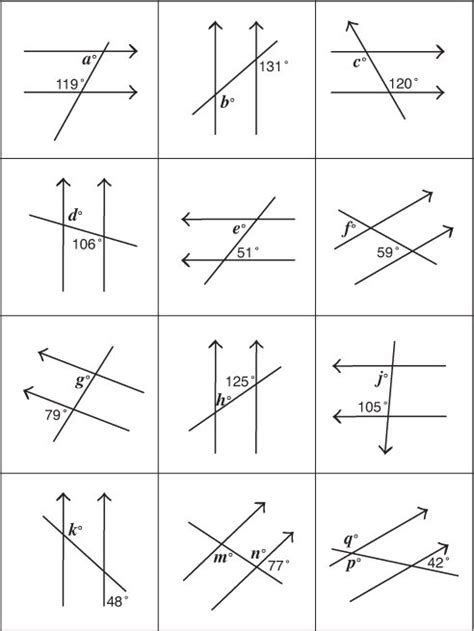 Corresponding Angles Worksheets