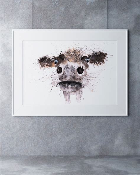 Wall Art Cow Watercolor Painting Cow Watercolour Watercolour Painting ...