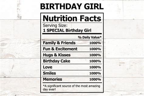 Birthday Girl Svg Birthday Facts Nutrition Facts SVG DFX - Etsy