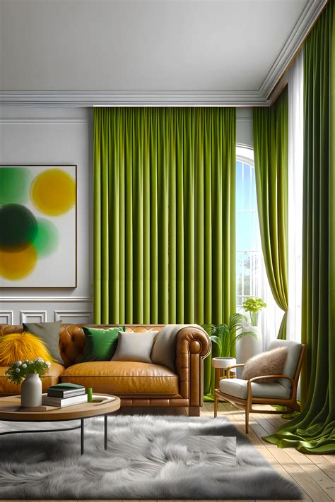 18 Living Room Ideas with Green Curtains