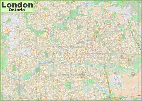 Large detailed map of London (Ontario)