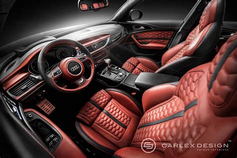 Audi A6 Gets Red Honeycomb Interior from Carlex Design - autoevolution