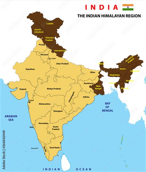 Himalayan Mountains On Map