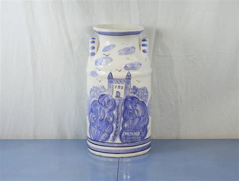 DAANIS: Large Blue And White Floor Vase