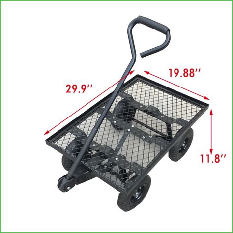 Steel Flatbed Utility Cart With Padded Pull Handle And 10-inch ...