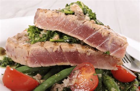 Grilled Mediterranean Ahi Tuna Recipe | SparkRecipes