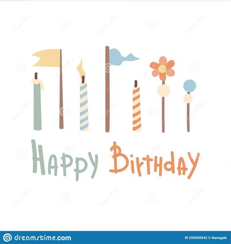 Cute Birthday Illustration, Congrats Card Stock Vector - Illustration ...