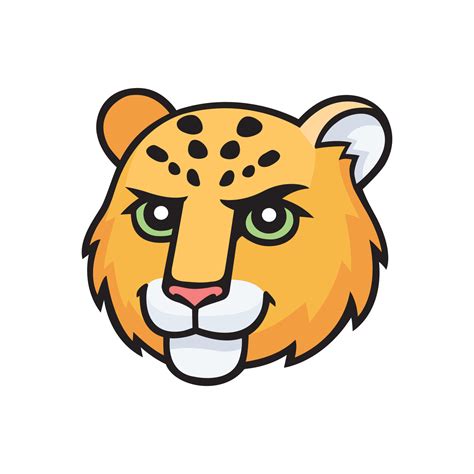 Leopard character head. Vector cartoon comic doodle illustration ...