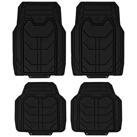 Bold Geometric Car Floor Mats - Full Set Black