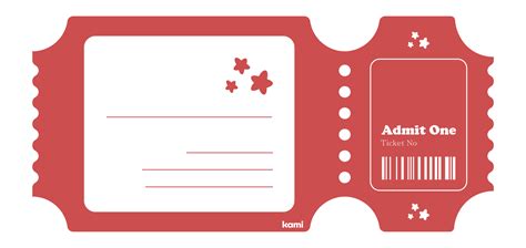 Movie Ticket Template | Red Blank for Teachers | Perfect for grades 1st ...