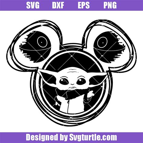 Cute Baby Yoda Svg, Baby Yoda Star Wars Svg, Mouse Ear Svg ...