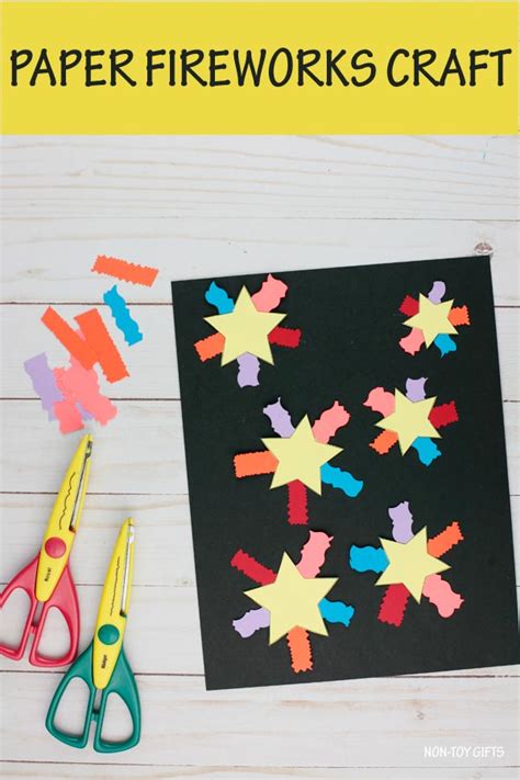 Paper Fireworks Craft For Kids [Free Template] - Non-Toy Gifts