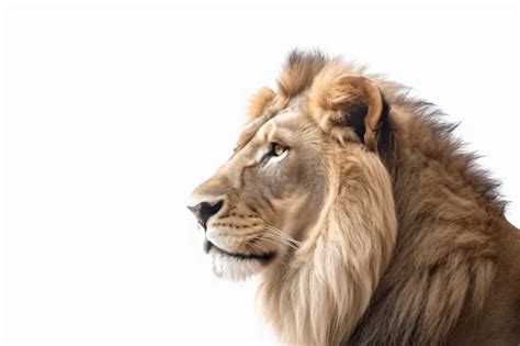 Premium AI Image | Lion head against a white background