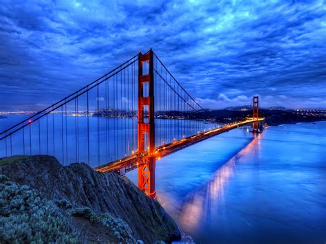 Golden Gate Bridge At Dusk HD desktop wallpaper : Widescreen : High ...