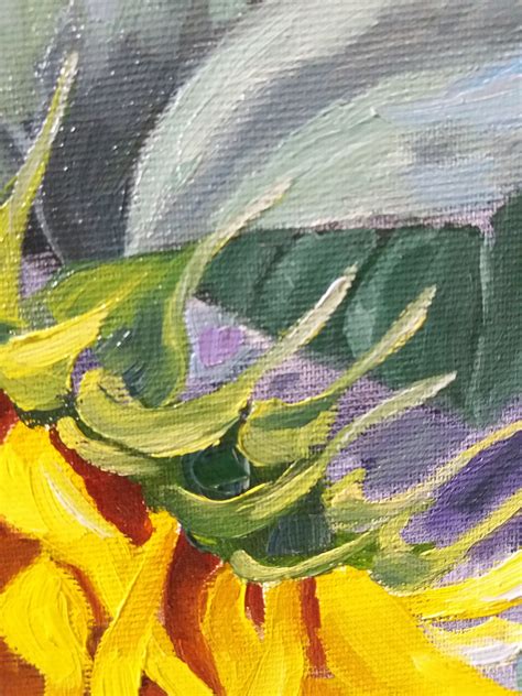 Sunflower Landscape Oil Painting Floral Artwork - Etsy