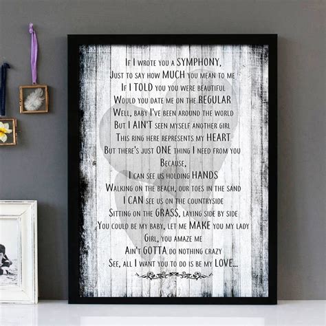 "My Love" - Justin Timberlake - Framed Lyrics Wall Art Design