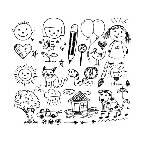 Hand Drawn Doodle Kids Clipart Doodle Clipart For Kids Doodle Art ...